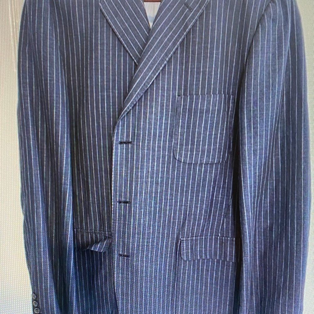 Brooks Brothers Navy Blue Pinstripe Suit Jacket